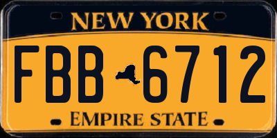 NY license plate FBB6712