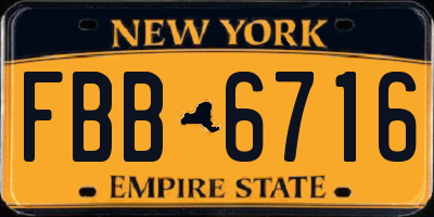NY license plate FBB6716
