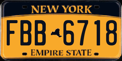 NY license plate FBB6718