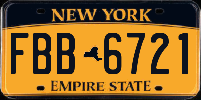 NY license plate FBB6721