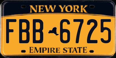 NY license plate FBB6725