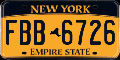 NY license plate FBB6726
