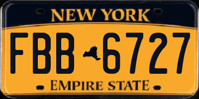 NY license plate FBB6727