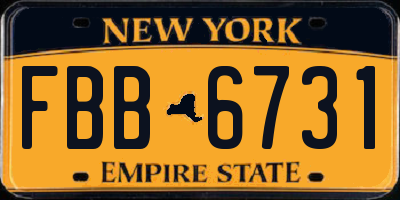 NY license plate FBB6731