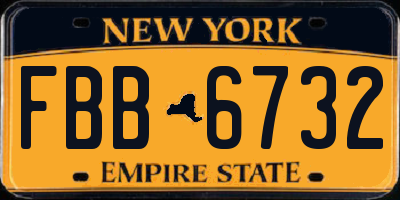 NY license plate FBB6732