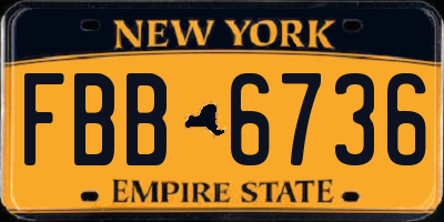 NY license plate FBB6736