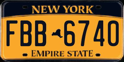 NY license plate FBB6740