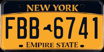 NY license plate FBB6741