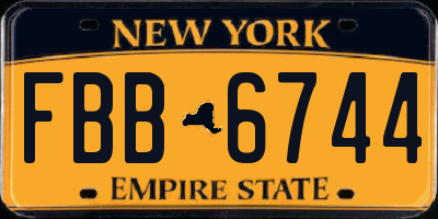 NY license plate FBB6744
