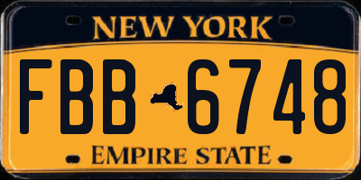 NY license plate FBB6748