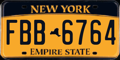 NY license plate FBB6764