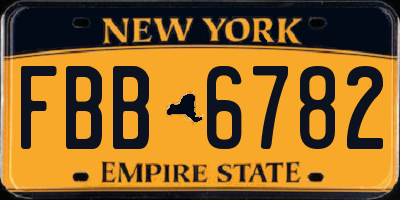 NY license plate FBB6782