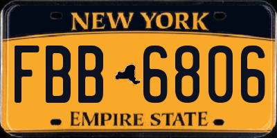 NY license plate FBB6806