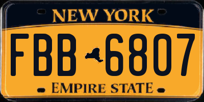 NY license plate FBB6807