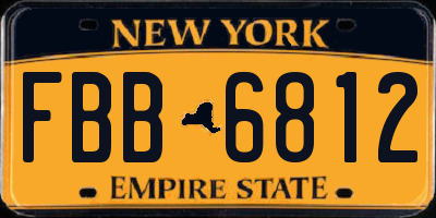 NY license plate FBB6812