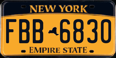 NY license plate FBB6830
