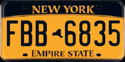NY license plate FBB6835