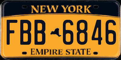 NY license plate FBB6846