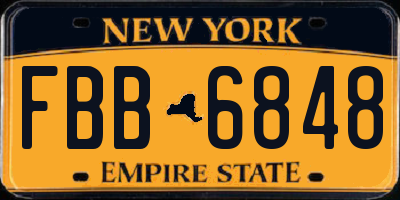 NY license plate FBB6848