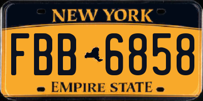 NY license plate FBB6858