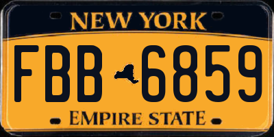 NY license plate FBB6859