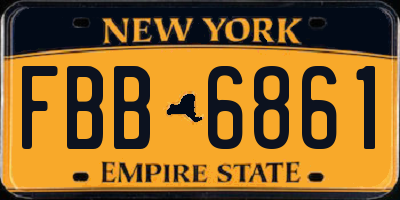 NY license plate FBB6861