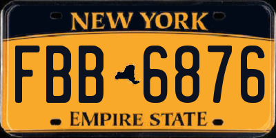 NY license plate FBB6876