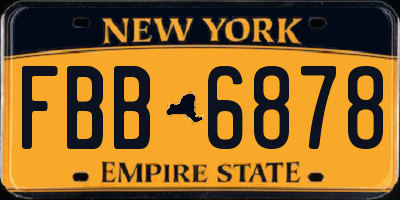 NY license plate FBB6878