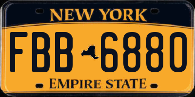 NY license plate FBB6880