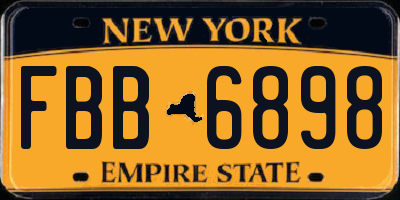 NY license plate FBB6898