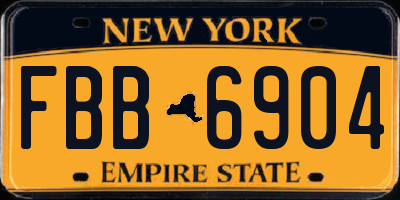 NY license plate FBB6904