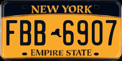 NY license plate FBB6907