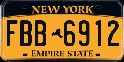 NY license plate FBB6912