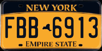 NY license plate FBB6913