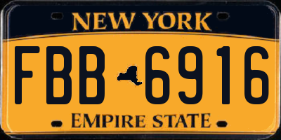 NY license plate FBB6916