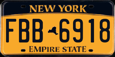 NY license plate FBB6918