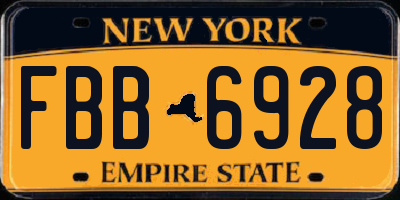 NY license plate FBB6928