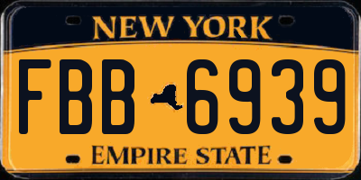 NY license plate FBB6939