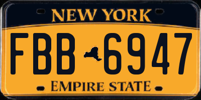 NY license plate FBB6947