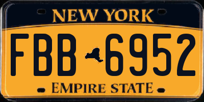 NY license plate FBB6952