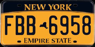 NY license plate FBB6958
