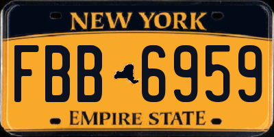 NY license plate FBB6959