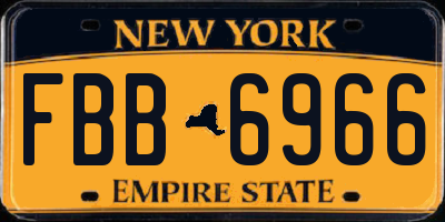 NY license plate FBB6966