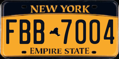 NY license plate FBB7004
