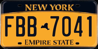 NY license plate FBB7041