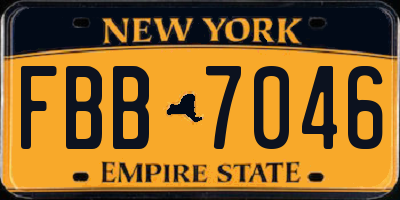 NY license plate FBB7046