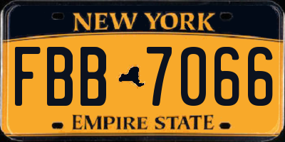 NY license plate FBB7066