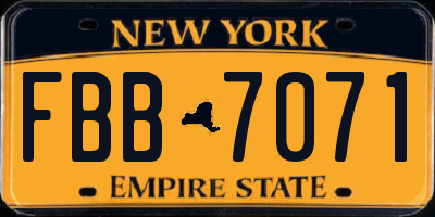 NY license plate FBB7071