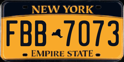 NY license plate FBB7073