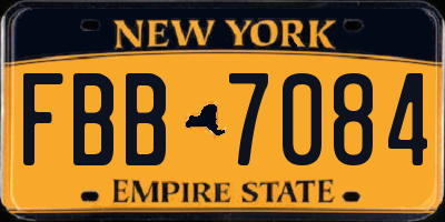 NY license plate FBB7084